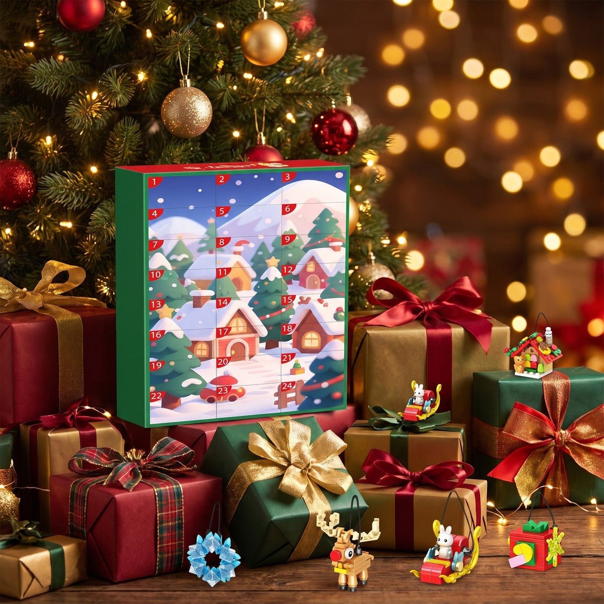 Build-Your-Own Christmas Ornament Advent Calendar, 24 Brick Ornaments, 700 Pieces