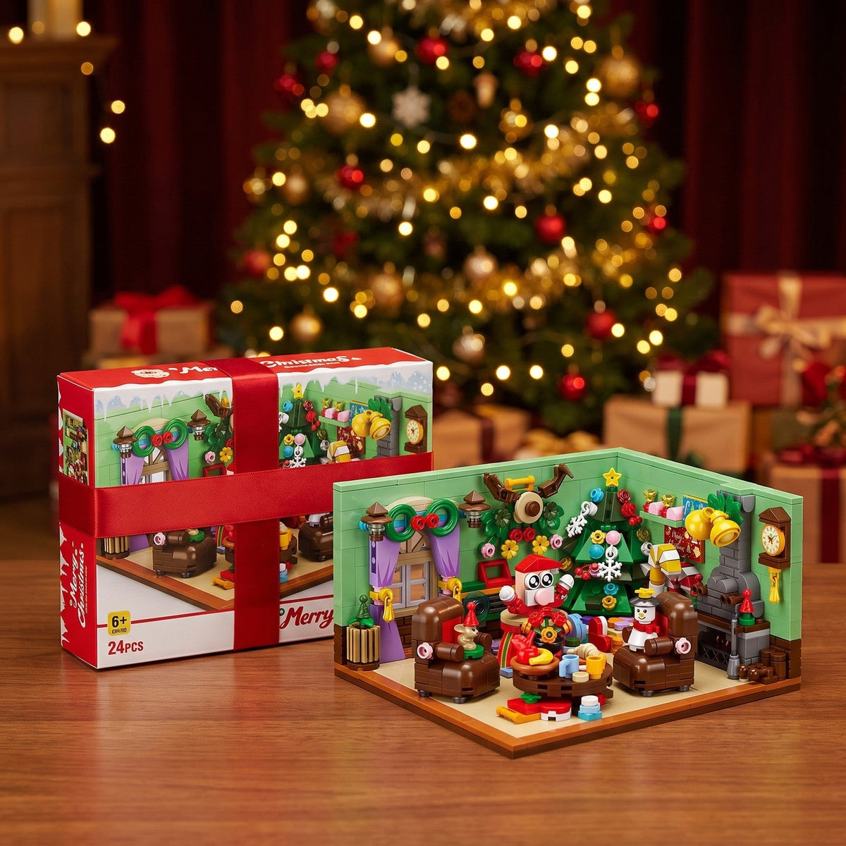 Santa's Living Room Brick Advent Calendar, 669 Pieces, 24 Mini Boxes
