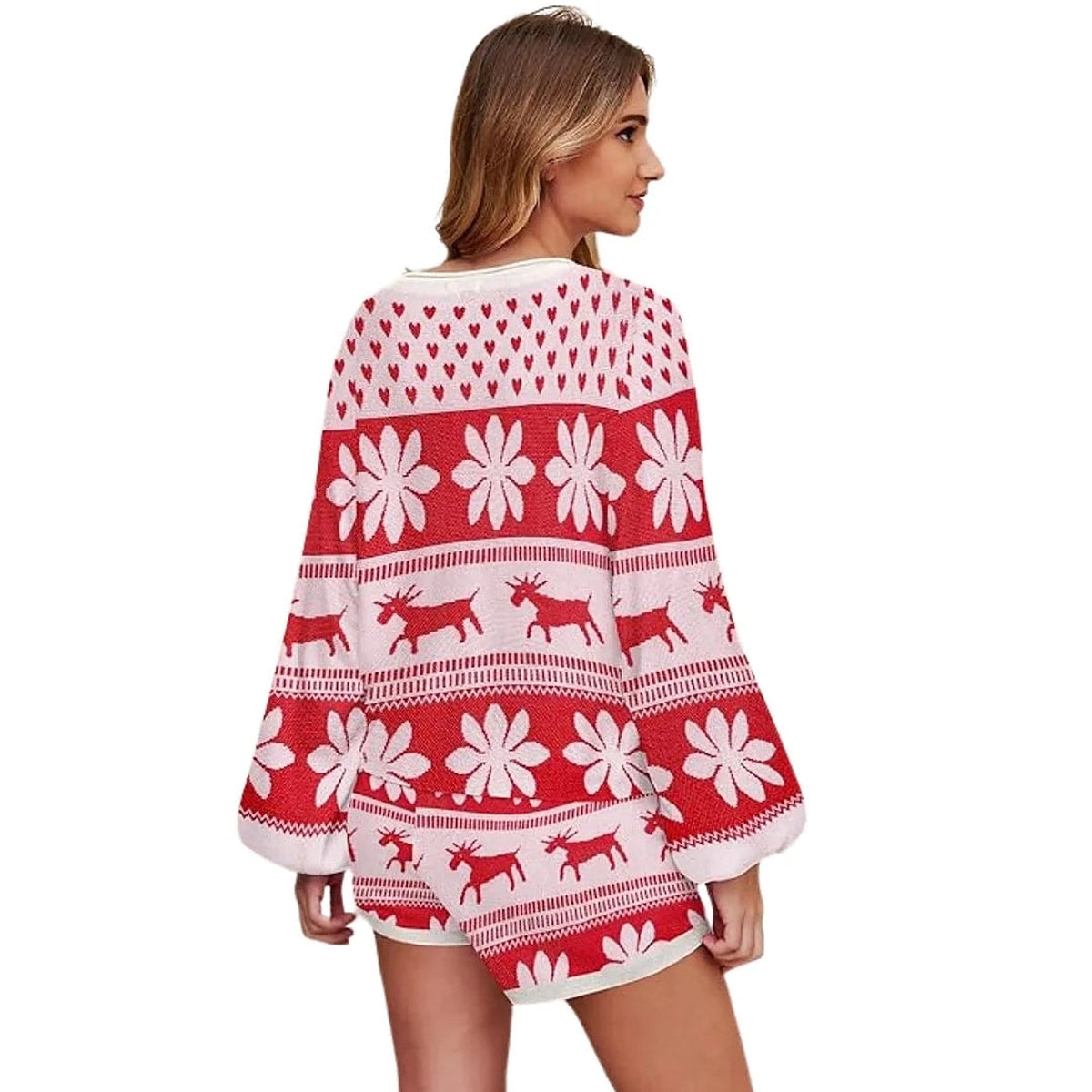 Christmas Pajamas - Knit Snowflake Shorts Set