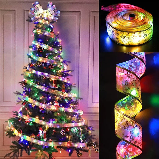 Christmas Ribbon Fairy Lights for Decoration