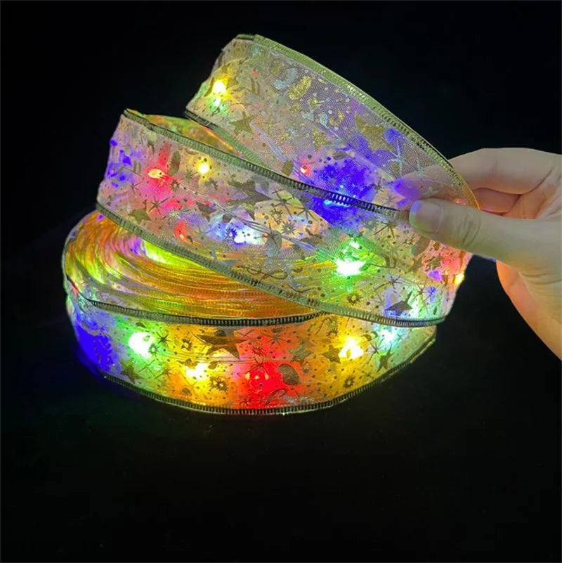 Christmas Ribbon Fairy Lights for Decoration