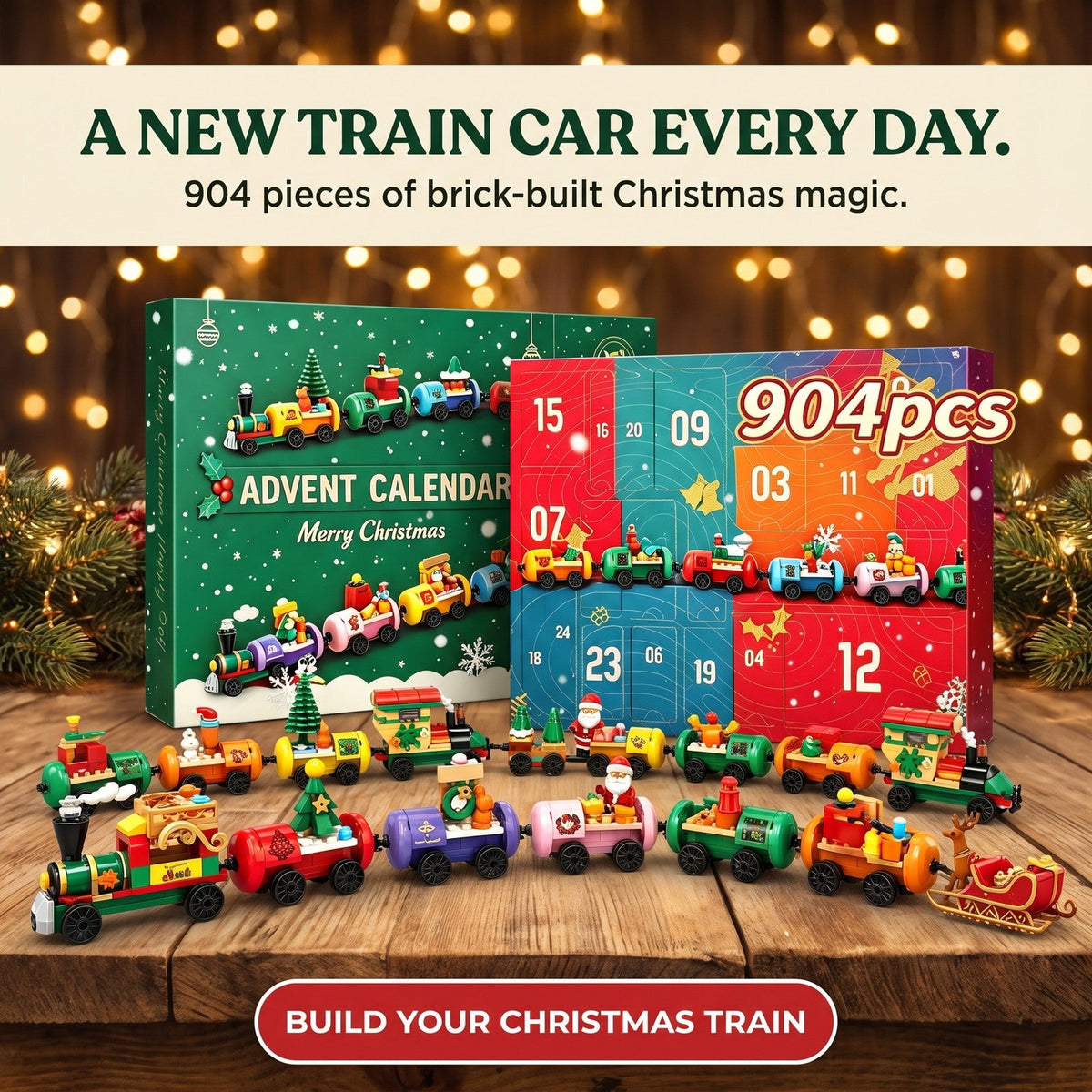 904-Piece Christmas Train Brick Advent Calendar