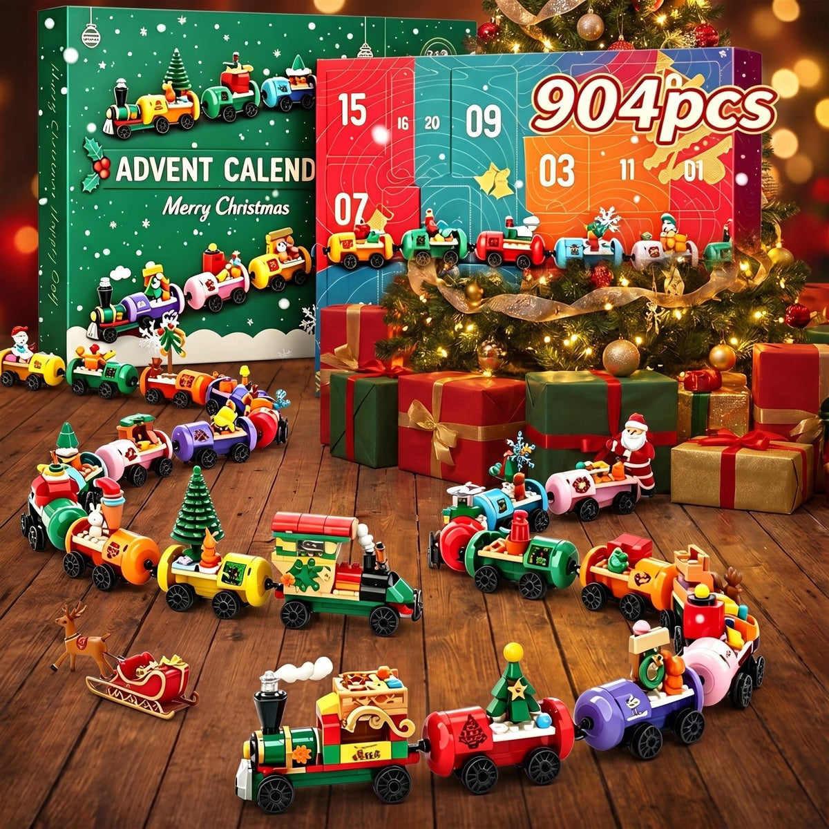 904-Piece Christmas Train Brick Advent Calendar