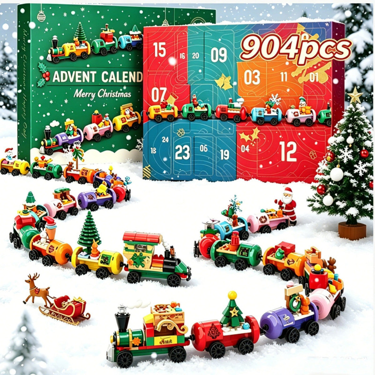 904-Piece Christmas Train Brick Advent Calendar