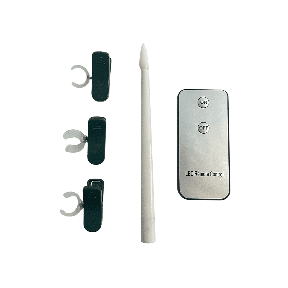Christmas Tree Lights LED 20 pcs. Wireless including Remote Control & Clips - fits most Georg Jensen candle holders etc.