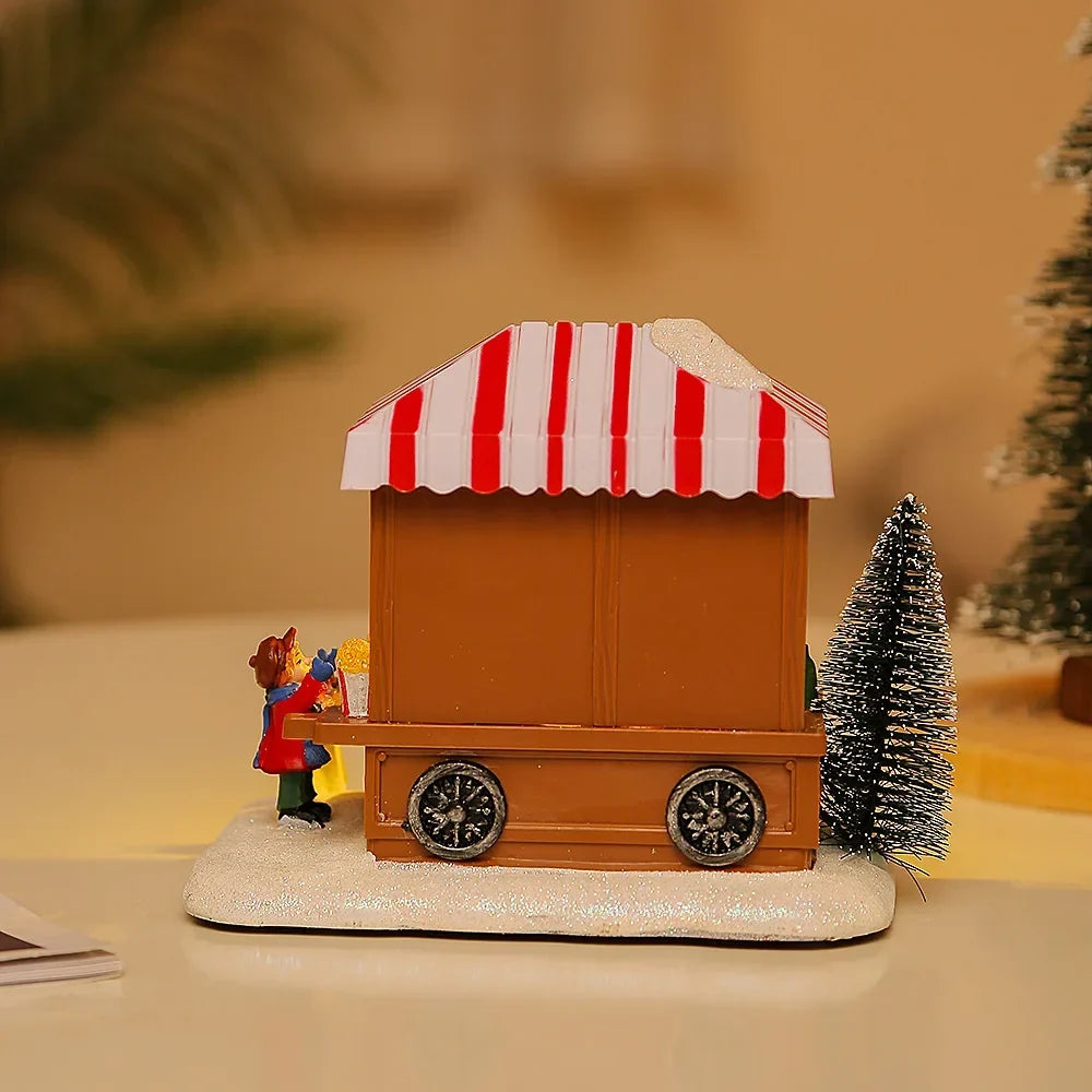 Christmas Village Toy Shop Scene with LED Lights and Music