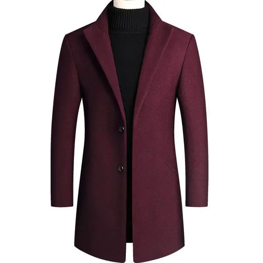 Christopher | Men's Mid-Length Mandarin Collar Overcoat - Image 1
