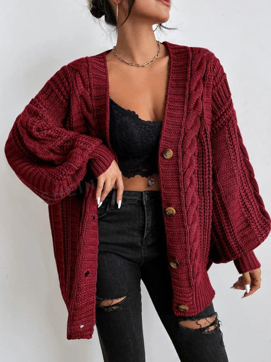 Image of Cindy | Women's Oversized Cable Knit Cardigan