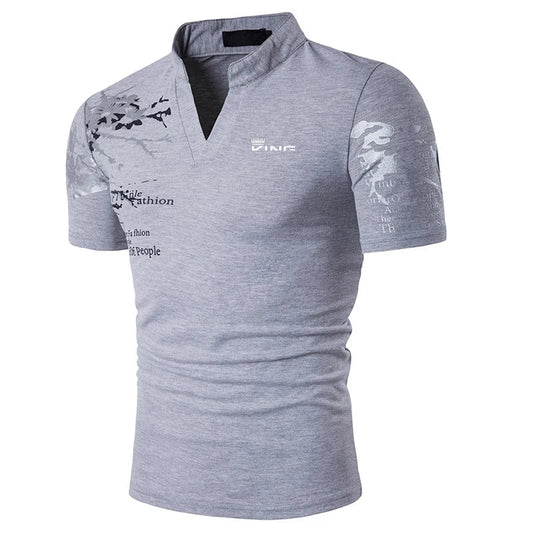 Image of Cole | Men's Slim Fit V-Neck Polo Shirt