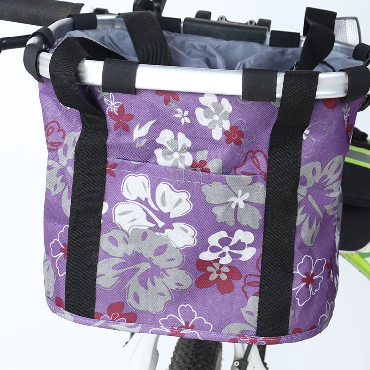 Collapsible Insulated Front Bike Basket with Quick-Release Mount and Waterproof Liner