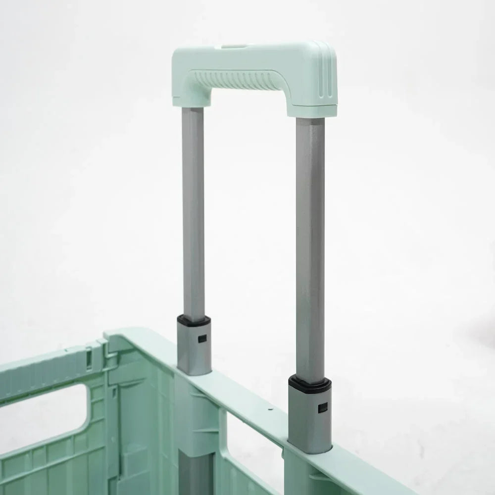 Collapsible Rolling Storage Crate with Swivel or Stair Wheels