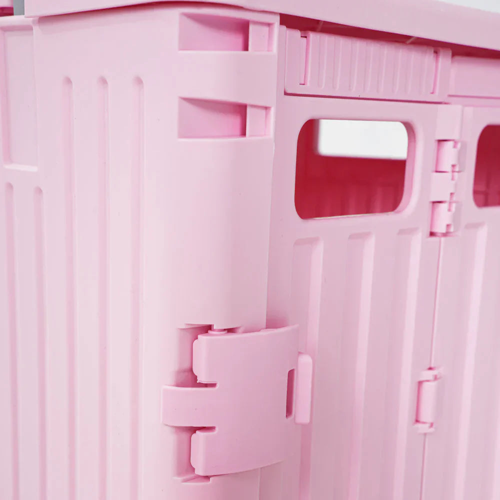 Collapsible Rolling Storage Crate with Swivel or Stair Wheels