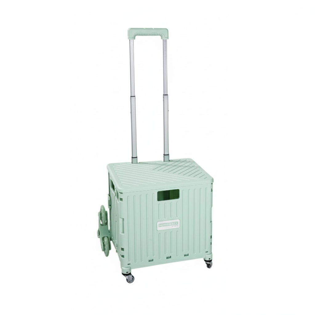 Collapsible Rolling Storage Crate with Swivel or Stair Wheels