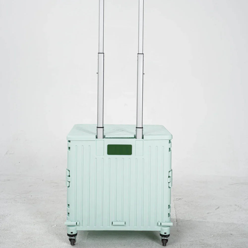 Collapsible Rolling Storage Crate with Swivel or Stair Wheels