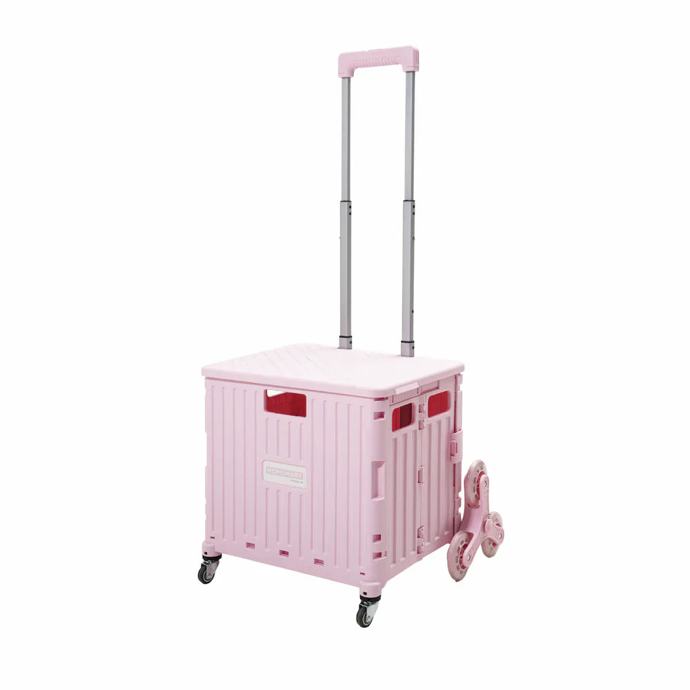 Collapsible Rolling Storage Crate with Swivel or Stair Wheels