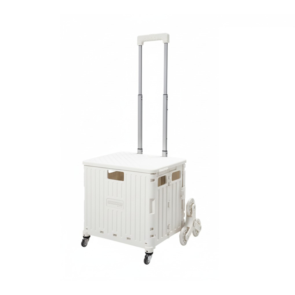 Collapsible Rolling Storage Crate with Swivel or Stair Wheels