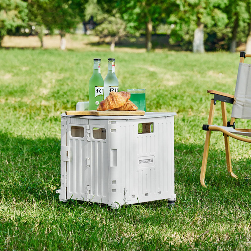 Collapsible Rolling Storage Crate with Swivel or Stair Wheels
