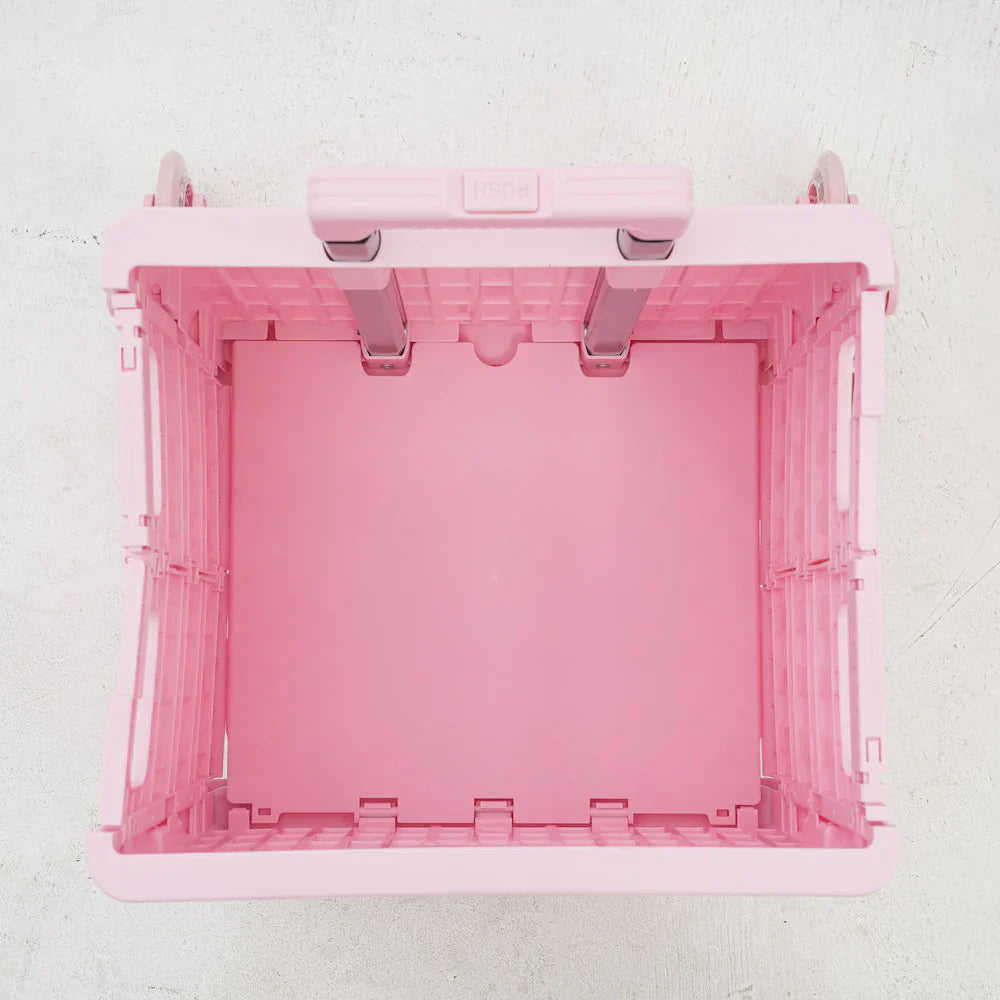 Collapsible Rolling Storage Crate with Swivel or Stair Wheels