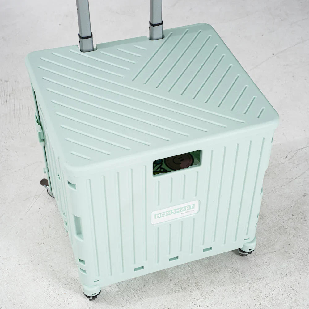 Collapsible Rolling Storage Crate with Swivel or Stair Wheels