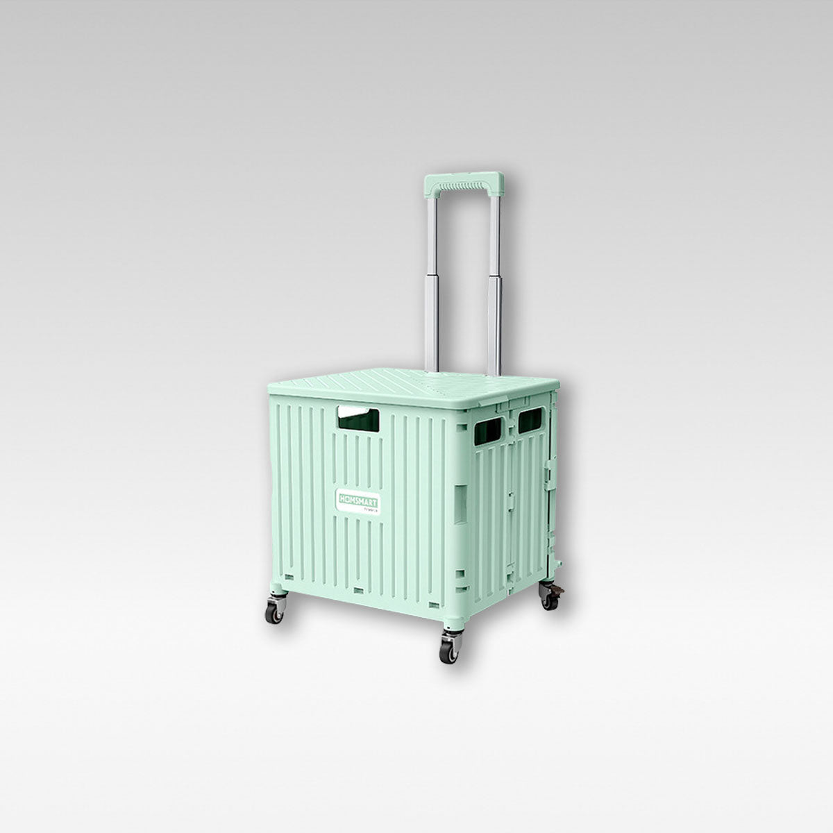 Collapsible Rolling Storage Crate with Swivel or Stair Wheels