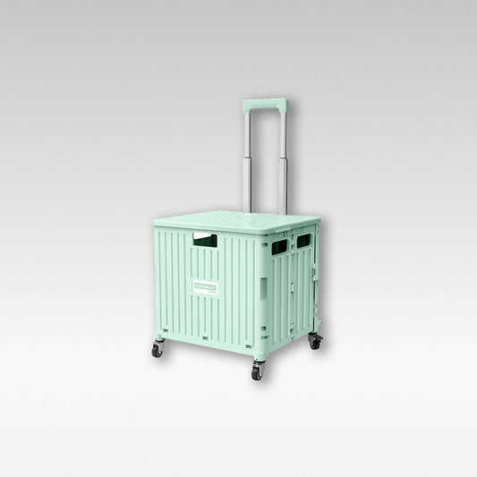 Collapsible Rolling Storage Crate with Swivel or Stair Wheels