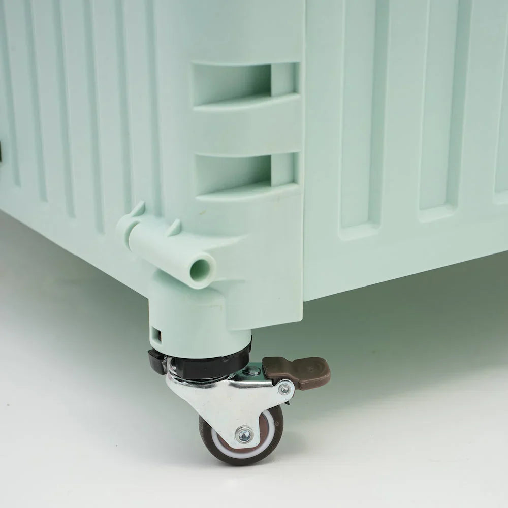 Collapsible Rolling Storage Crate with Swivel or Stair Wheels