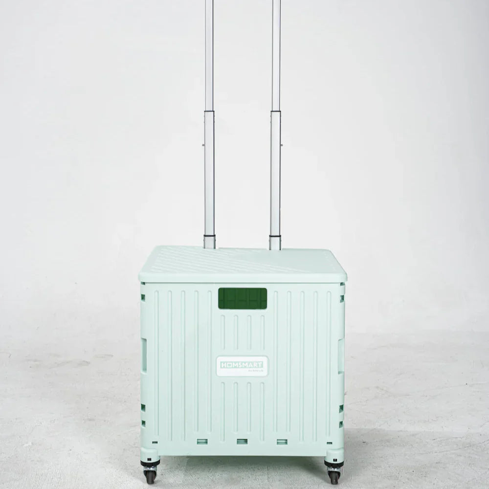 Collapsible Rolling Storage Crate with Swivel or Stair Wheels