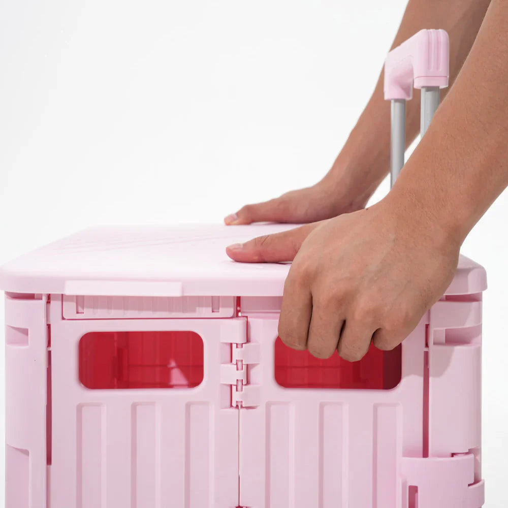Collapsible Rolling Storage Crate with Swivel or Stair Wheels