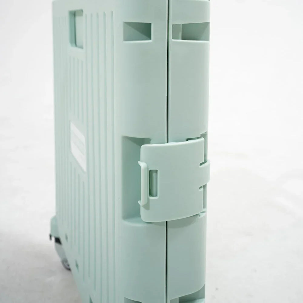 Collapsible Rolling Storage Crate with Swivel or Stair Wheels