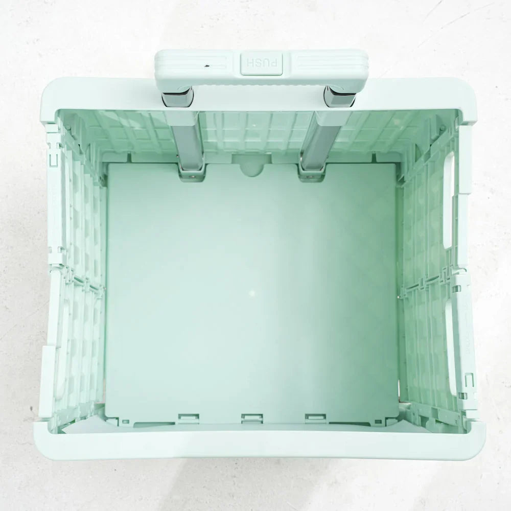 Collapsible Rolling Storage Crate with Swivel or Stair Wheels