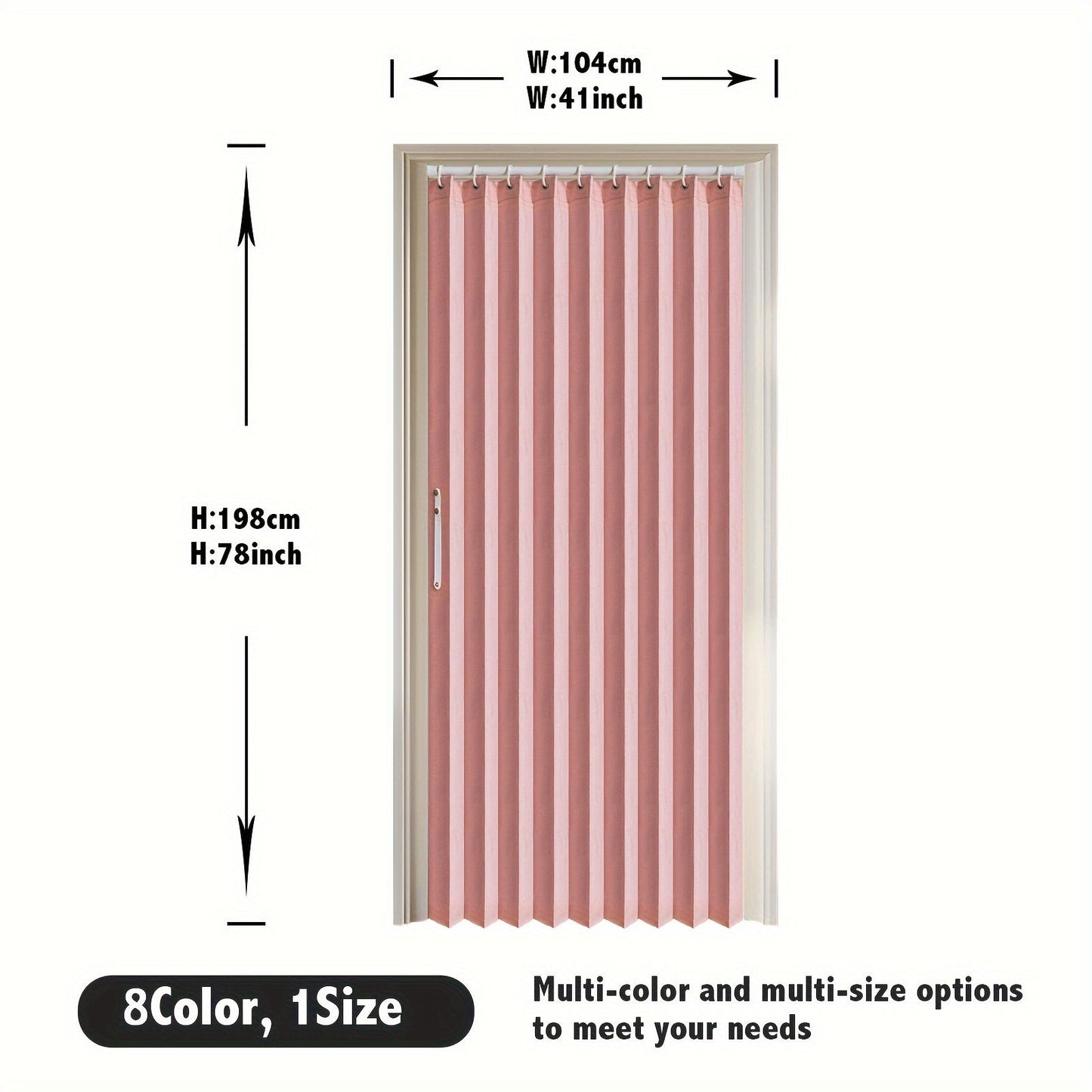 Colorful Magnetic Folding Door Curtain – Space-Saving Room Divider for Home and Business – Machine Washable Polyester