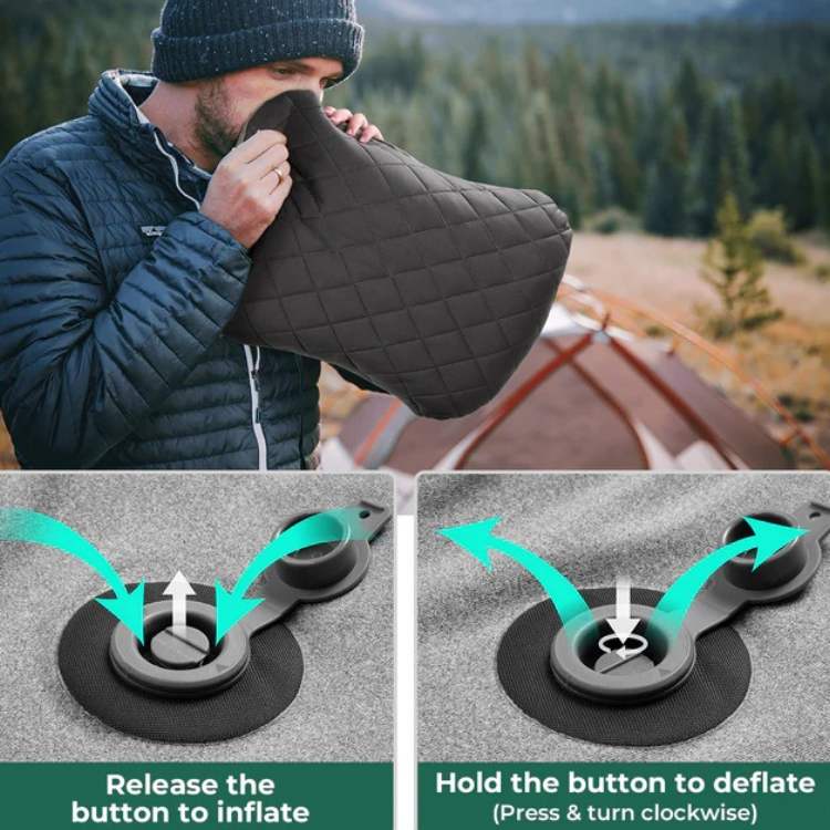 Compact Inflatable Camping Pillow for Travel