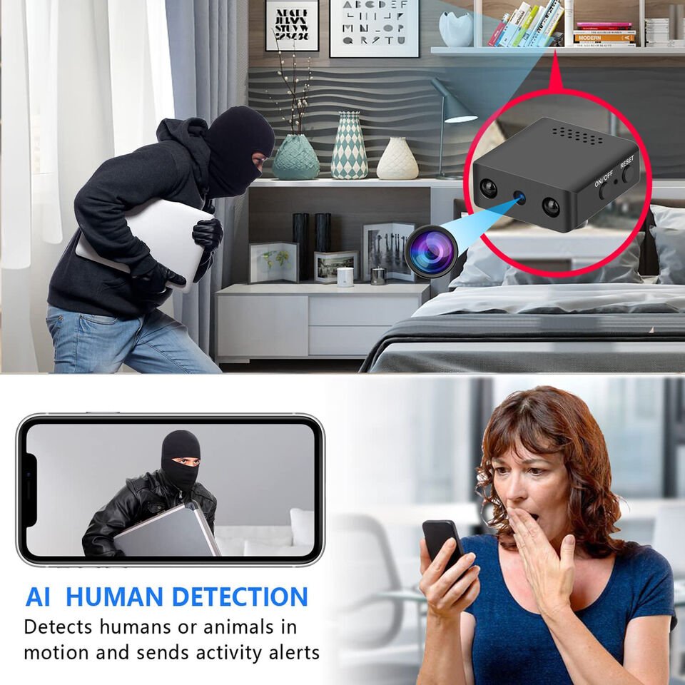 Compact Micro HD WiFi Camera with Audio and Night Vision