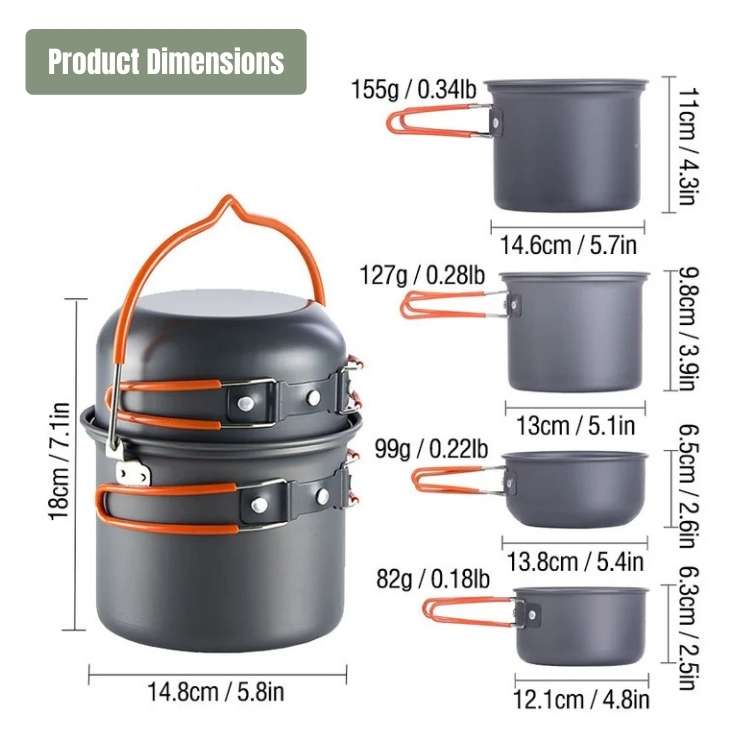 Compact Outdoor Camping Cookware Set