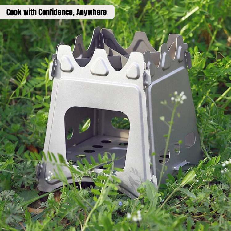 Compact Portable Wood Burning Camping Stove for Outdoor Cooking