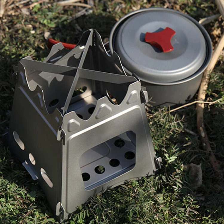 Compact Portable Wood Burning Camping Stove for Outdoor Cooking