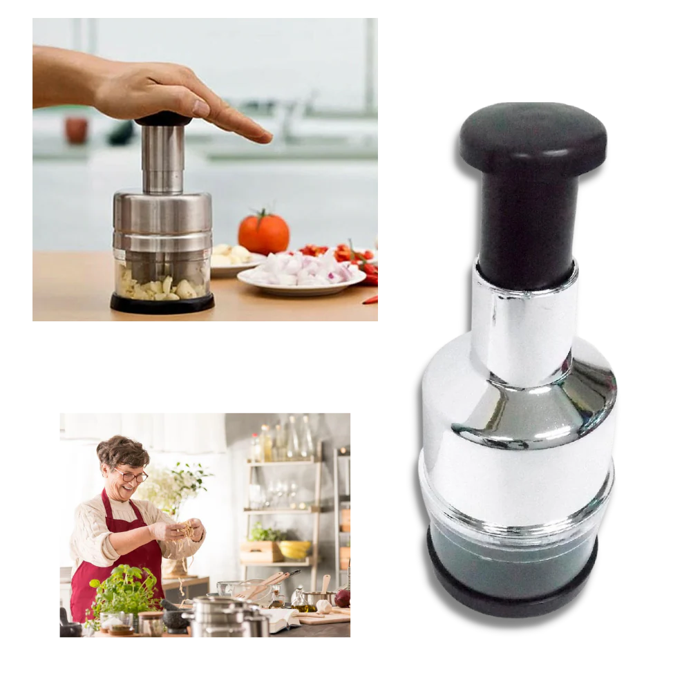 Compact Vegetable and Garlic Chopper Made of Stainless Steel for Efficient Cooking
