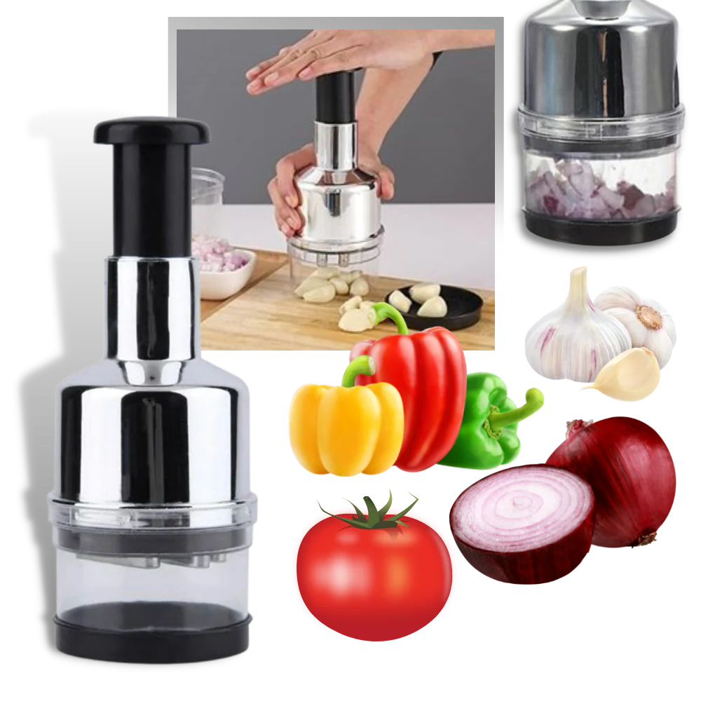 Compact Vegetable and Garlic Chopper Made of Stainless Steel for Efficient Cooking