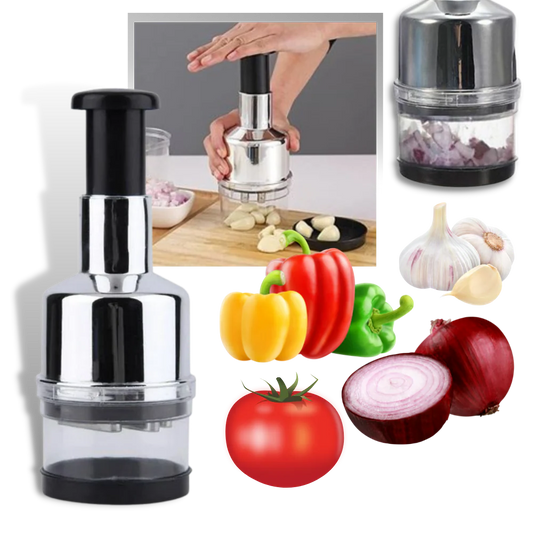 Compact Vegetable and Garlic Chopper Made of Stainless Steel for Efficient Cooking