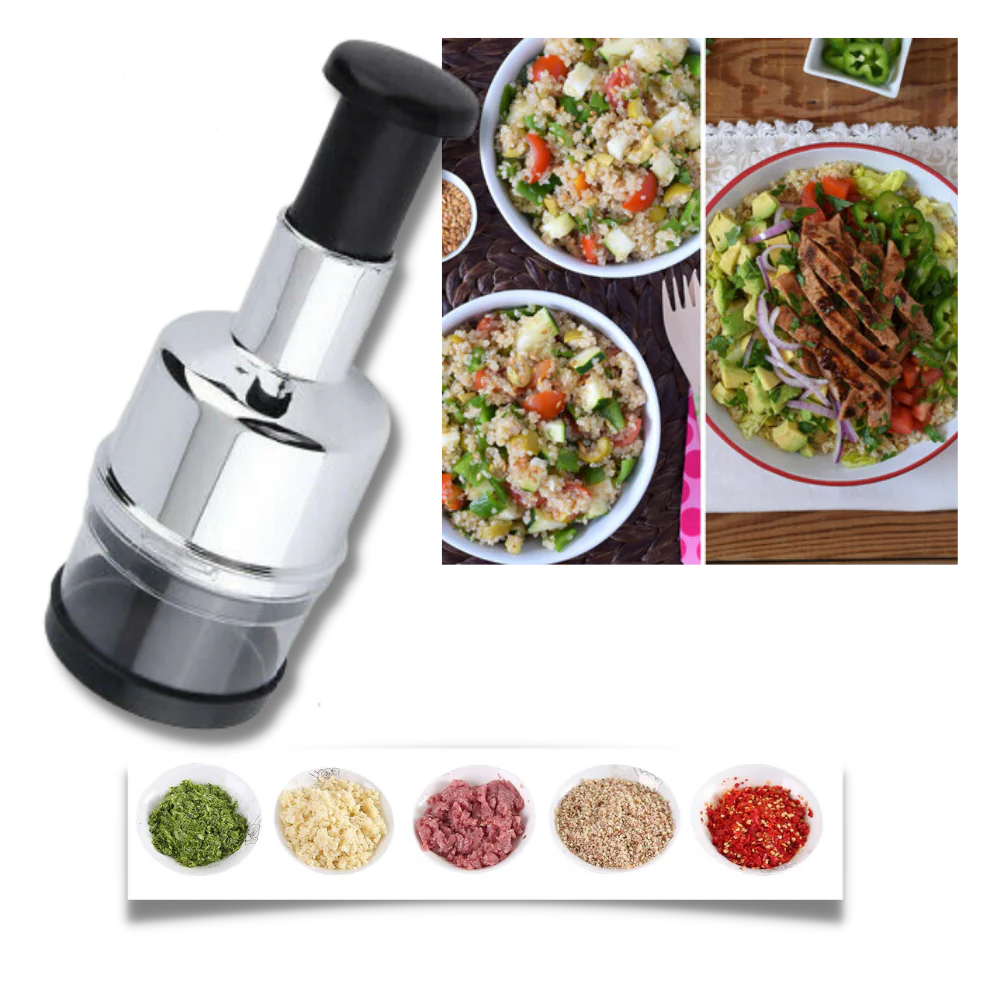 Compact Vegetable and Garlic Chopper Made of Stainless Steel for Efficient Cooking