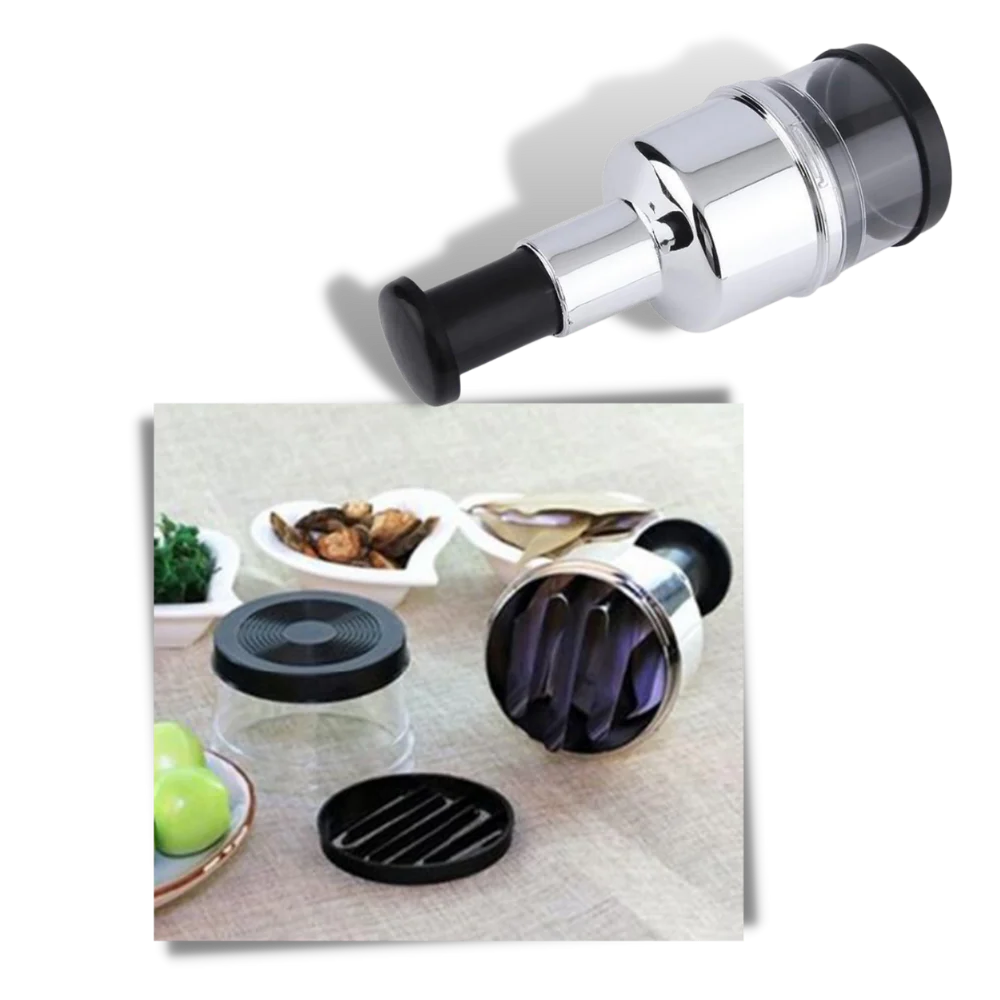 Compact Vegetable and Garlic Chopper Made of Stainless Steel for Efficient Cooking