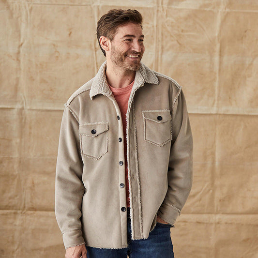 Image of Connor | Men's Sherpa Collar Button-Down Jacket