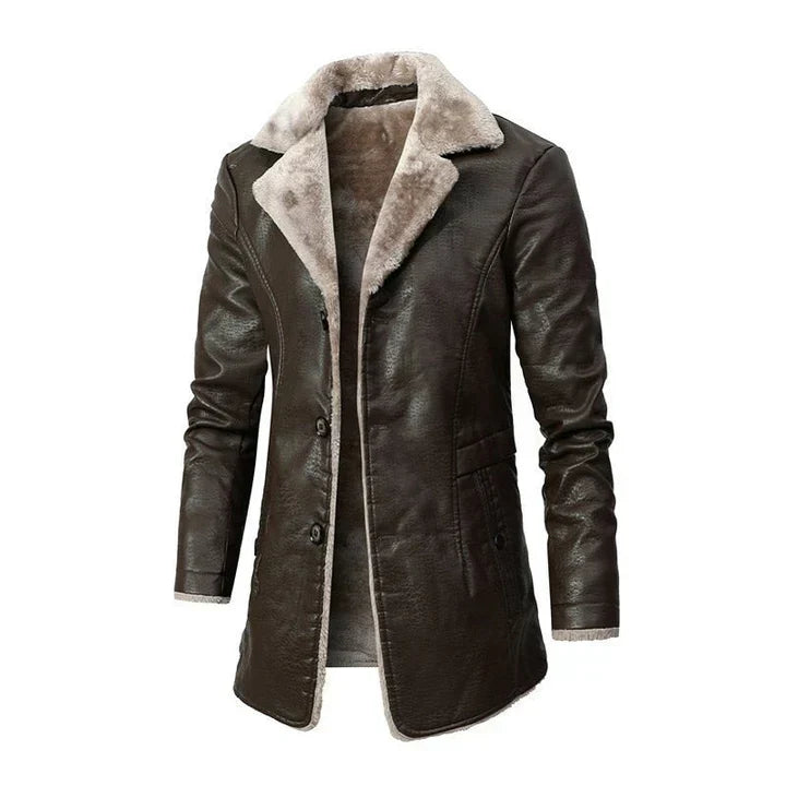Image of Conrad | Men's Fur Collar Mid-Length Coat