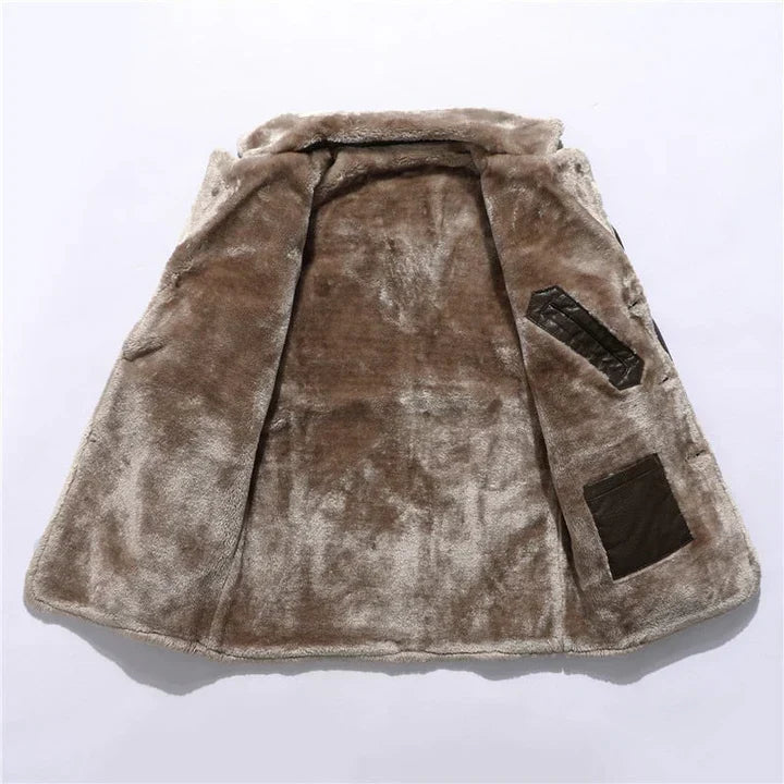Image of Conrad | Men's Fur Collar Mid-Length Coat