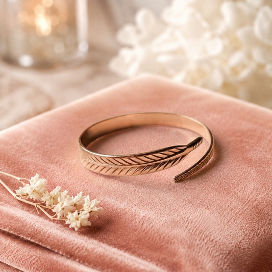 Plume Silhouette Copper Bracelet
