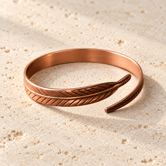 Drift Feather Copper Bracelet — alternate product photograph