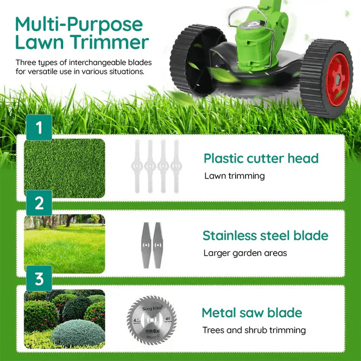 Cordless Electric Grass Trimmer - Battery Operated by Homeowners