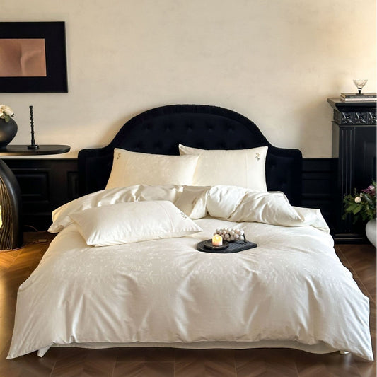 Cotton Sateen Bedding Set with Fine Jacquard Pattern