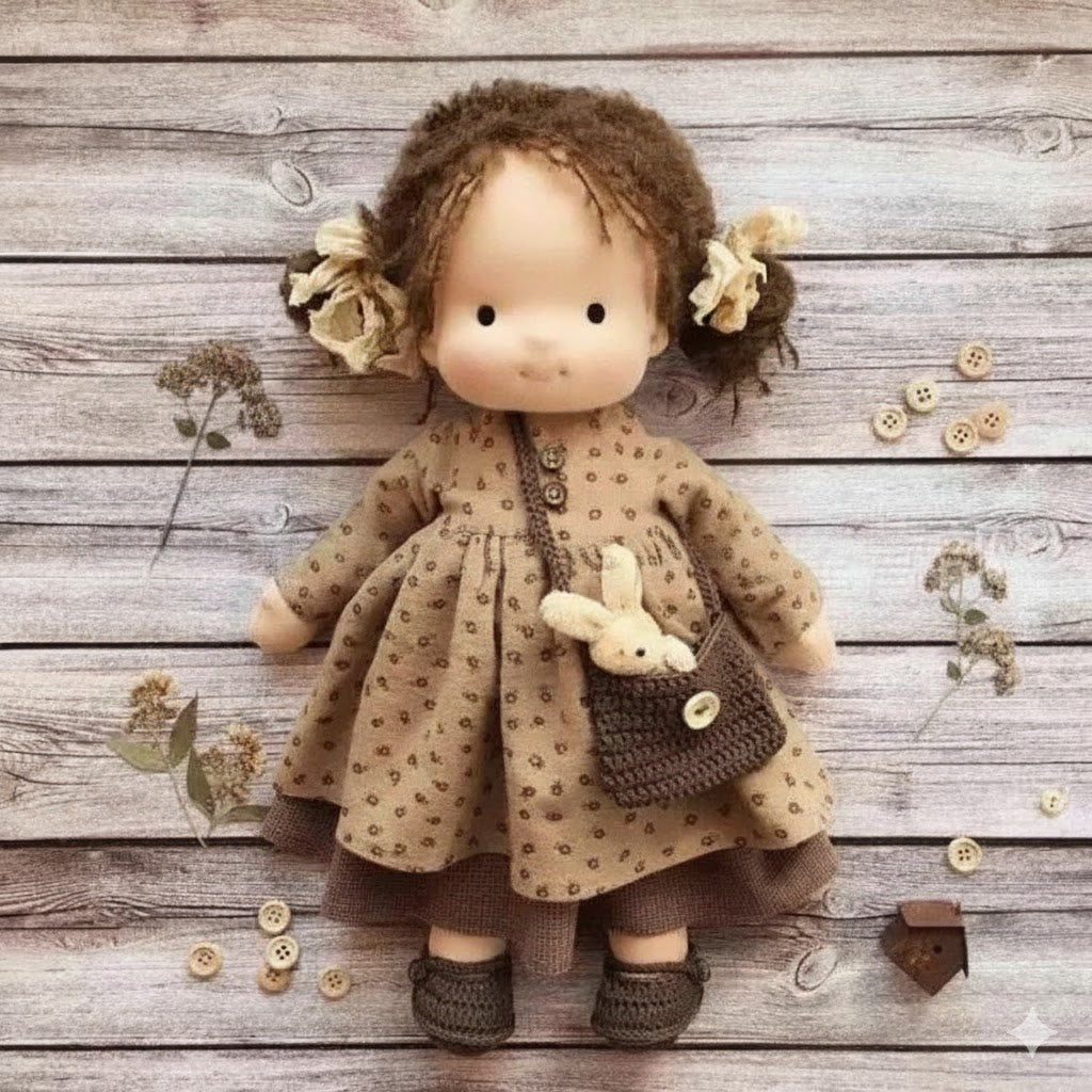 Cotton Waldorf Cuddle Toy Mila with Elegant Box