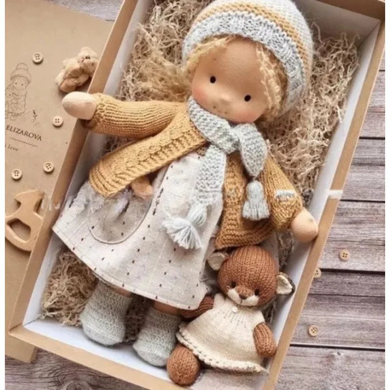 Cotton Waldorf Cuddle Toy Mila with Elegant Box